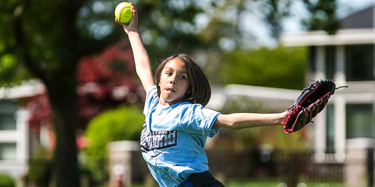 Taila standing tall on the softball mound