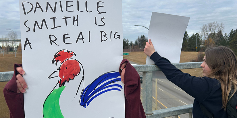 Alberta students cut class, rally at legislature for teachers in strike-bill dispute