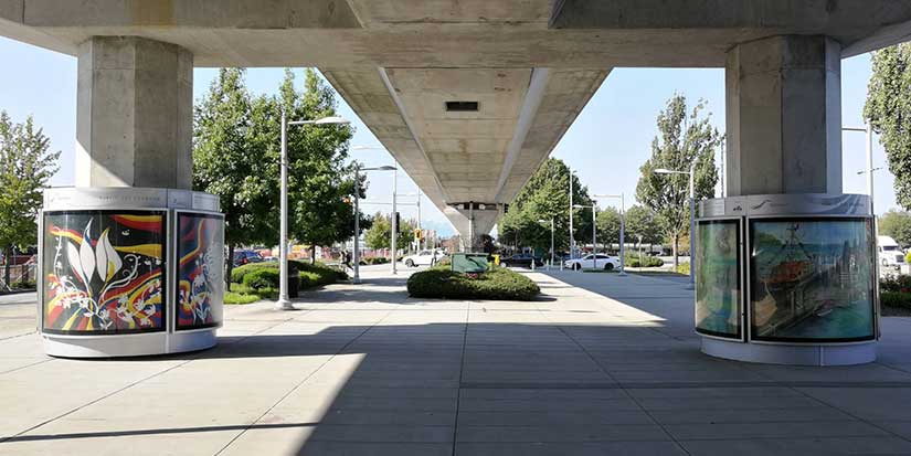 Unique art work adorns Canada Line columns