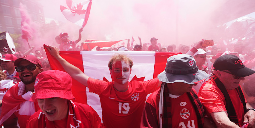 Canada's World Cup fans in Vancouver paint the town red