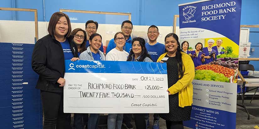 Coast Capital donates $25K to Food Bank Society