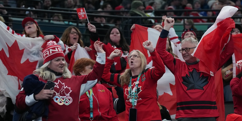Canadian hockey fans taking in Olympic double bill as women rally, men debut
