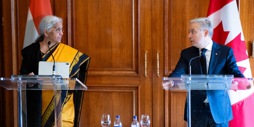 Champagne touts deepening economic ties in visit with Indian counterpart
